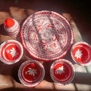 Clay, plate, bowls and glass set