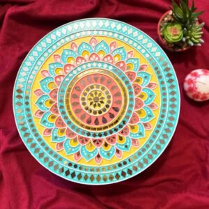 Lippan art wall hanging for home decoration in circle acrylic 12 inch × 12 inch painting