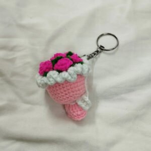 Crochet small flower bouqet Keychain