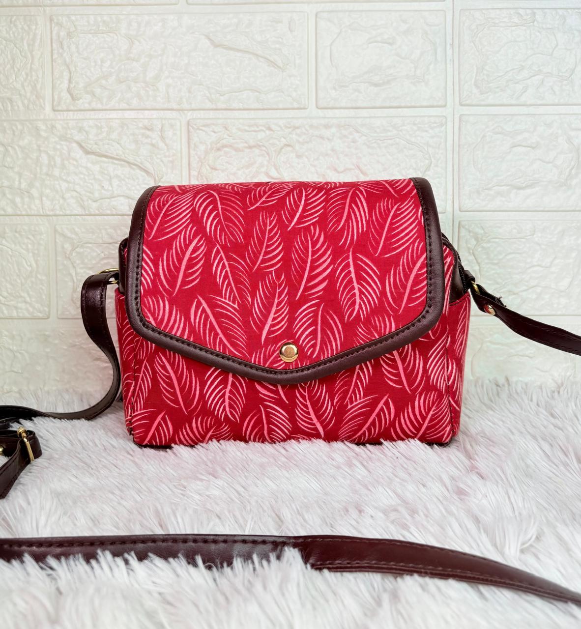 Handmade Cotton Sling Bag for Women – Block Print Crossbody Bag with Adjustable Strap | Ethnic Printed Side Bag for Casual & Daily Use