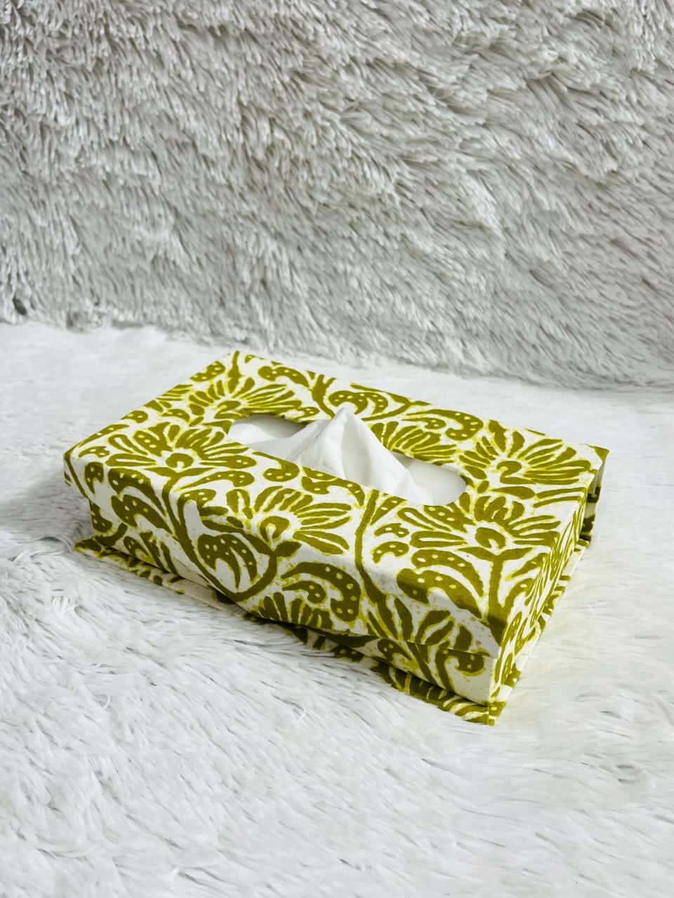 Handmade Fabric Tissue Box Cover for Home, Office, Car – Reusable Cotton Tissue Holder with Block Print – Decorative Rectangle Tissue Case
