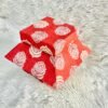 Handmade Decorative Storage Box with Lid – Red Block Print | Gift Box for Jewelry, Stationery, Keepsakes & Festive Packaging