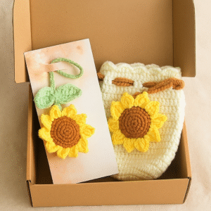 Handmade Sunflower Crochet Gift Set - Raksha Bandhan Special