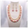 2 Layer Light Pink Necklace Set (C-112)