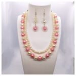 2 Layer Light Pink Necklace Set (C-112)